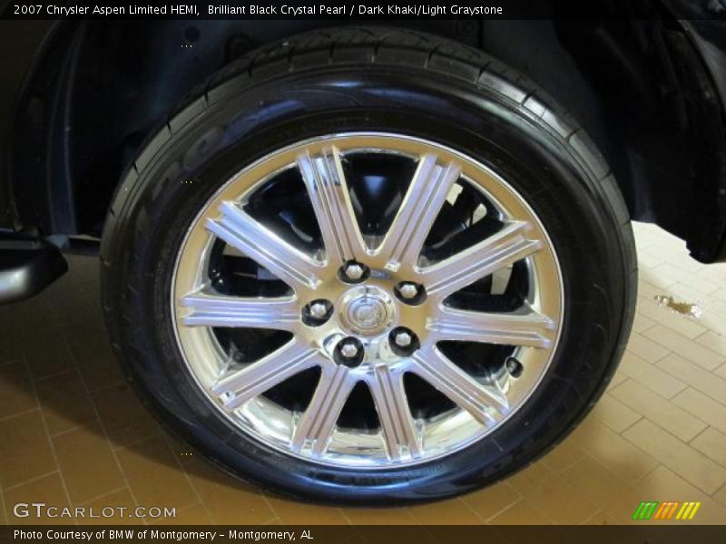 Brilliant Black Crystal Pearl / Dark Khaki/Light Graystone 2007 Chrysler Aspen Limited HEMI