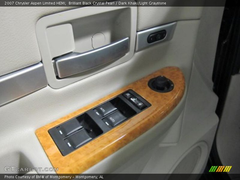 Brilliant Black Crystal Pearl / Dark Khaki/Light Graystone 2007 Chrysler Aspen Limited HEMI
