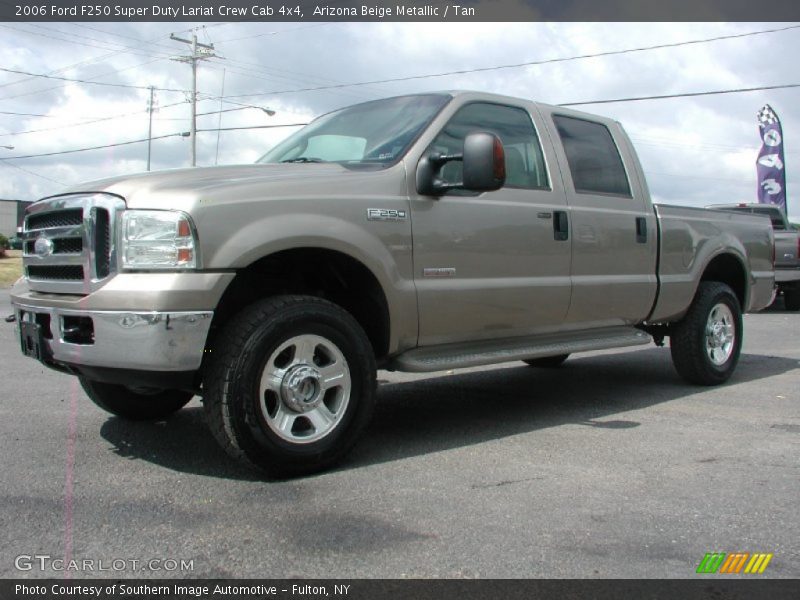 Arizona Beige Metallic / Tan 2006 Ford F250 Super Duty Lariat Crew Cab 4x4