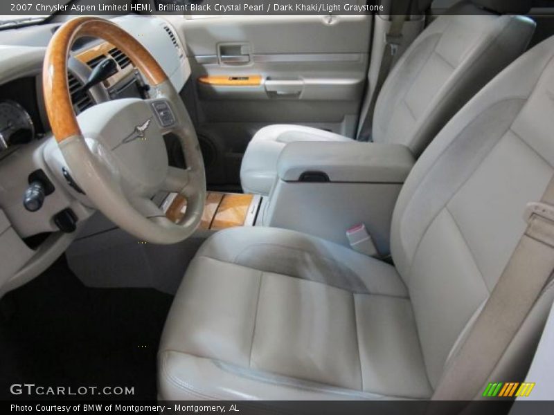 Brilliant Black Crystal Pearl / Dark Khaki/Light Graystone 2007 Chrysler Aspen Limited HEMI