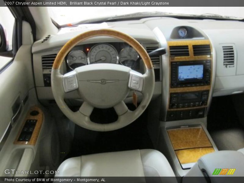 Brilliant Black Crystal Pearl / Dark Khaki/Light Graystone 2007 Chrysler Aspen Limited HEMI
