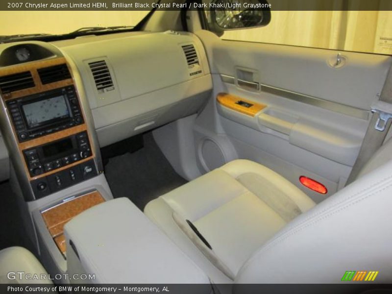 Brilliant Black Crystal Pearl / Dark Khaki/Light Graystone 2007 Chrysler Aspen Limited HEMI