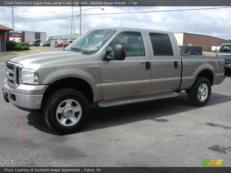 Arizona Beige Metallic / Tan 2006 Ford F250 Super Duty Lariat Crew Cab 4x4