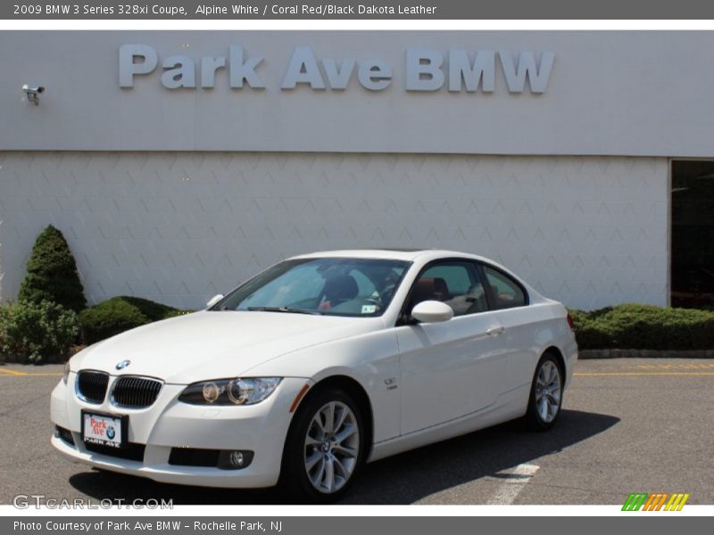 Alpine White / Coral Red/Black Dakota Leather 2009 BMW 3 Series 328xi Coupe