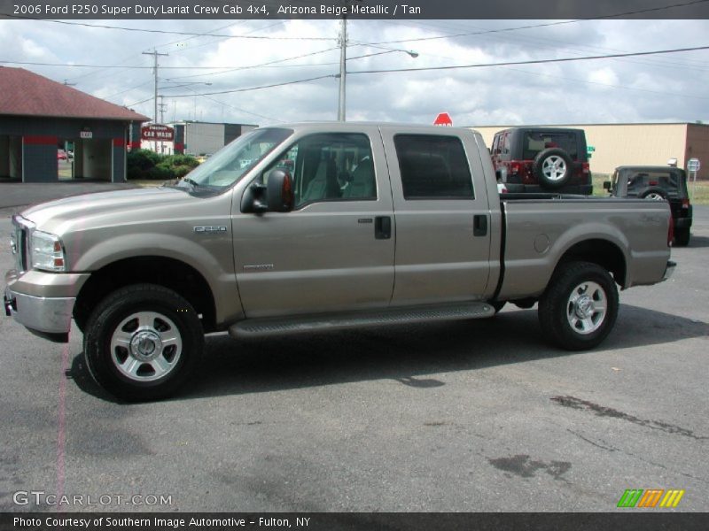 Arizona Beige Metallic / Tan 2006 Ford F250 Super Duty Lariat Crew Cab 4x4