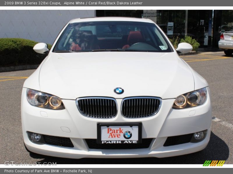 Alpine White / Coral Red/Black Dakota Leather 2009 BMW 3 Series 328xi Coupe