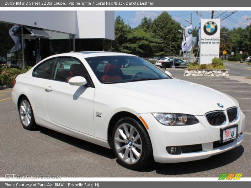 Alpine White / Coral Red/Black Dakota Leather 2009 BMW 3 Series 328xi Coupe