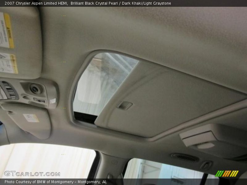 Brilliant Black Crystal Pearl / Dark Khaki/Light Graystone 2007 Chrysler Aspen Limited HEMI