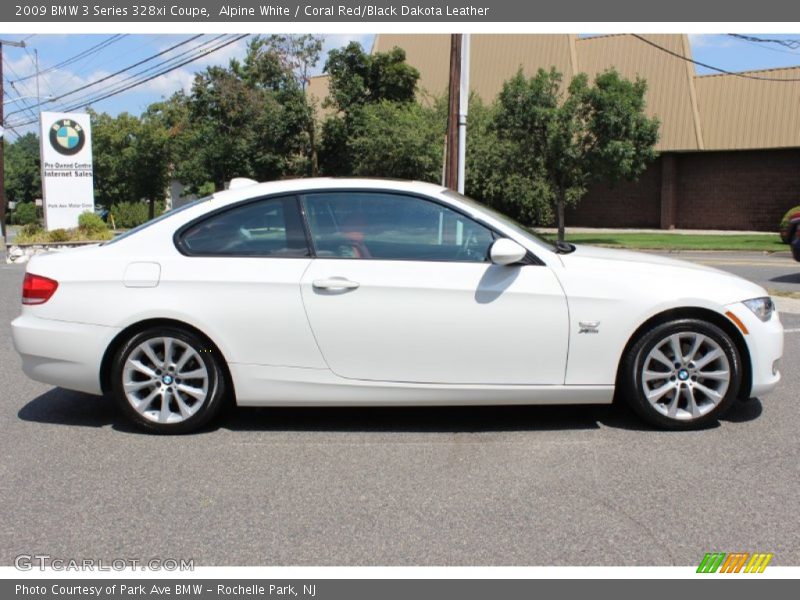 Alpine White / Coral Red/Black Dakota Leather 2009 BMW 3 Series 328xi Coupe