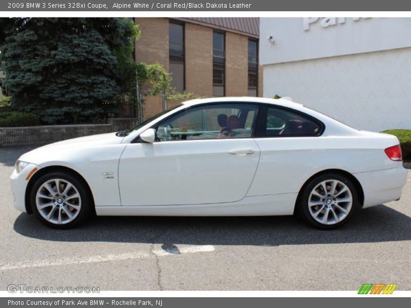 Alpine White / Coral Red/Black Dakota Leather 2009 BMW 3 Series 328xi Coupe