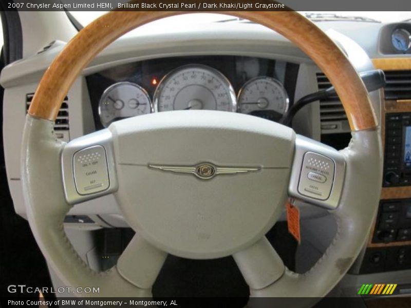 Brilliant Black Crystal Pearl / Dark Khaki/Light Graystone 2007 Chrysler Aspen Limited HEMI