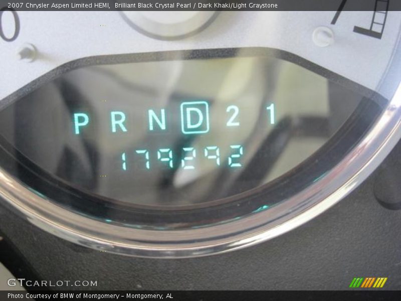 Brilliant Black Crystal Pearl / Dark Khaki/Light Graystone 2007 Chrysler Aspen Limited HEMI