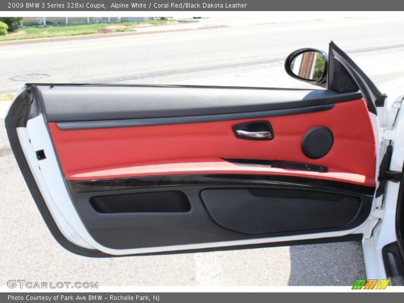Alpine White / Coral Red/Black Dakota Leather 2009 BMW 3 Series 328xi Coupe