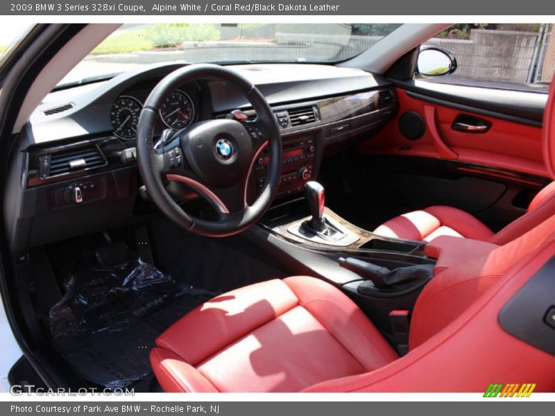 Alpine White / Coral Red/Black Dakota Leather 2009 BMW 3 Series 328xi Coupe