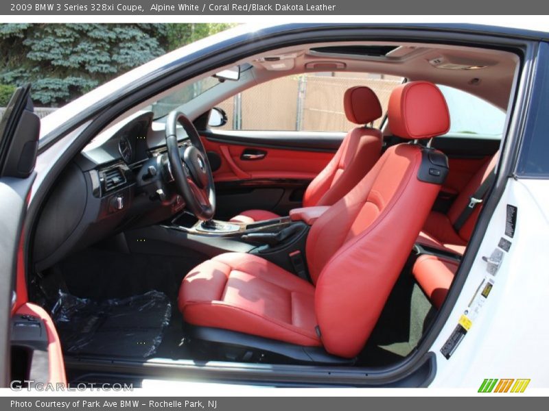 Alpine White / Coral Red/Black Dakota Leather 2009 BMW 3 Series 328xi Coupe