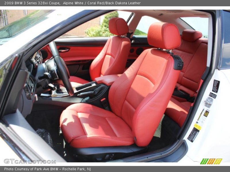 Alpine White / Coral Red/Black Dakota Leather 2009 BMW 3 Series 328xi Coupe