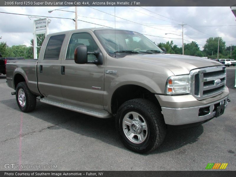 Arizona Beige Metallic / Tan 2006 Ford F250 Super Duty Lariat Crew Cab 4x4