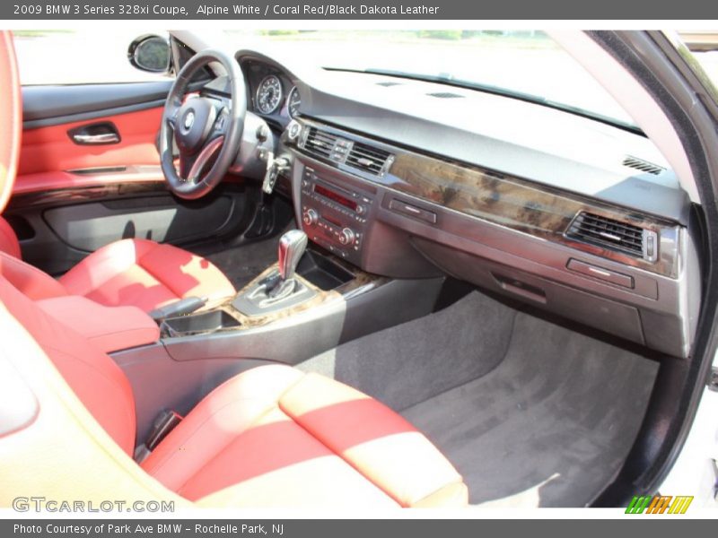 Alpine White / Coral Red/Black Dakota Leather 2009 BMW 3 Series 328xi Coupe