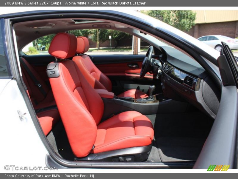 Alpine White / Coral Red/Black Dakota Leather 2009 BMW 3 Series 328xi Coupe
