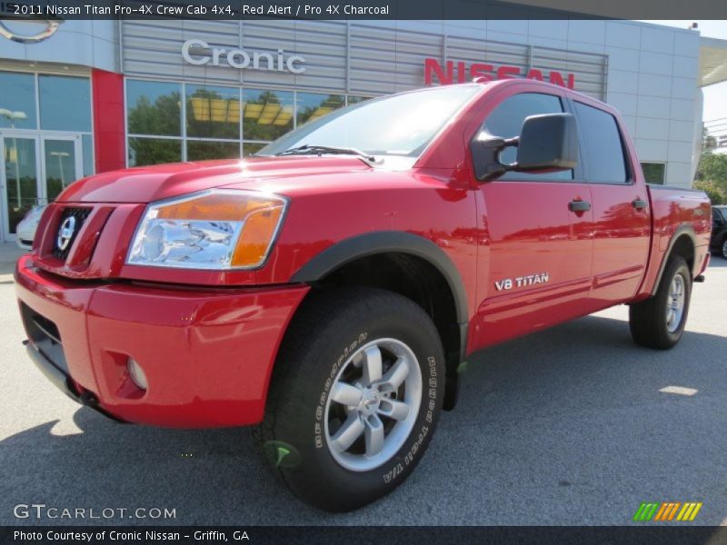 Red Alert / Pro 4X Charcoal 2011 Nissan Titan Pro-4X Crew Cab 4x4