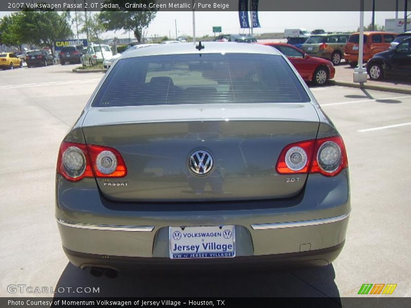 Granite Green Metallic / Pure Beige 2007 Volkswagen Passat 2.0T Sedan