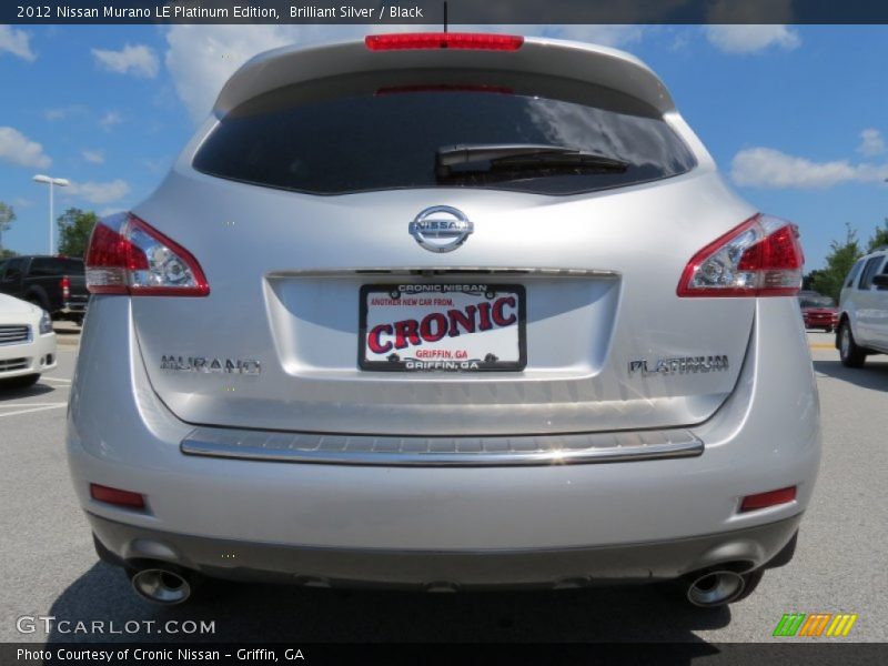 Brilliant Silver / Black 2012 Nissan Murano LE Platinum Edition