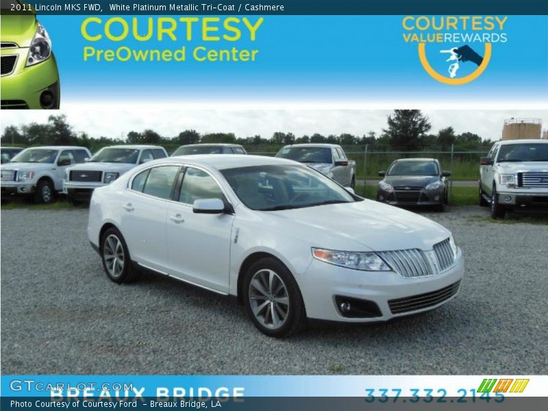 White Platinum Metallic Tri-Coat / Cashmere 2011 Lincoln MKS FWD