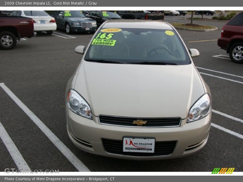 Gold Mist Metallic / Gray 2009 Chevrolet Impala LS