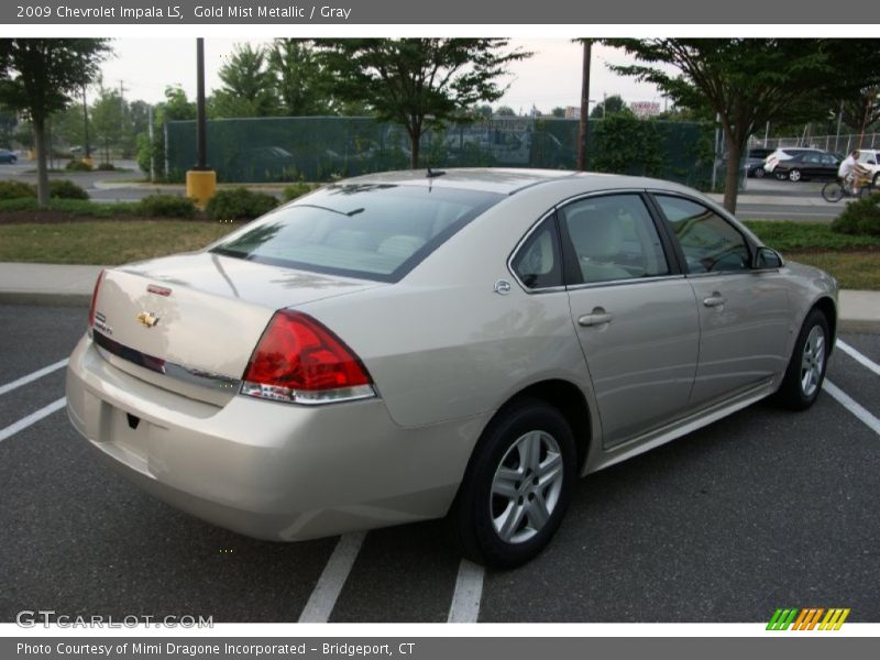 Gold Mist Metallic / Gray 2009 Chevrolet Impala LS