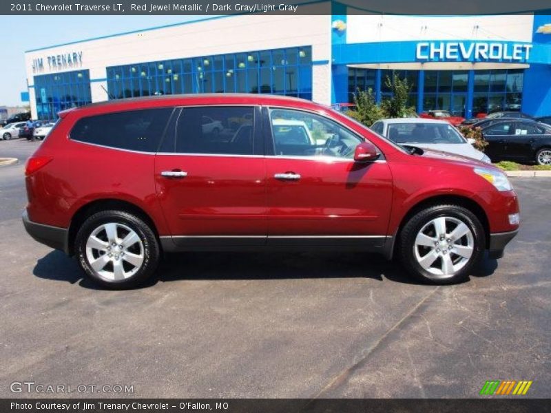 Red Jewel Metallic / Dark Gray/Light Gray 2011 Chevrolet Traverse LT