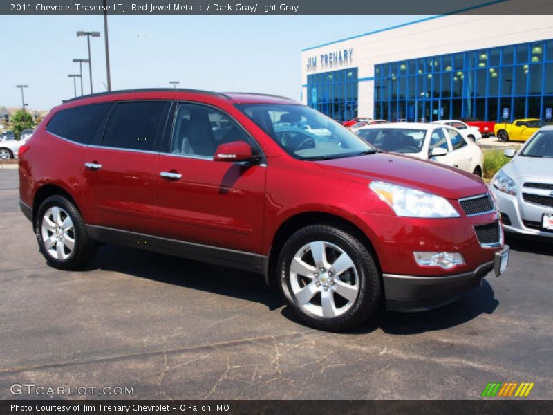 Red Jewel Metallic / Dark Gray/Light Gray 2011 Chevrolet Traverse LT