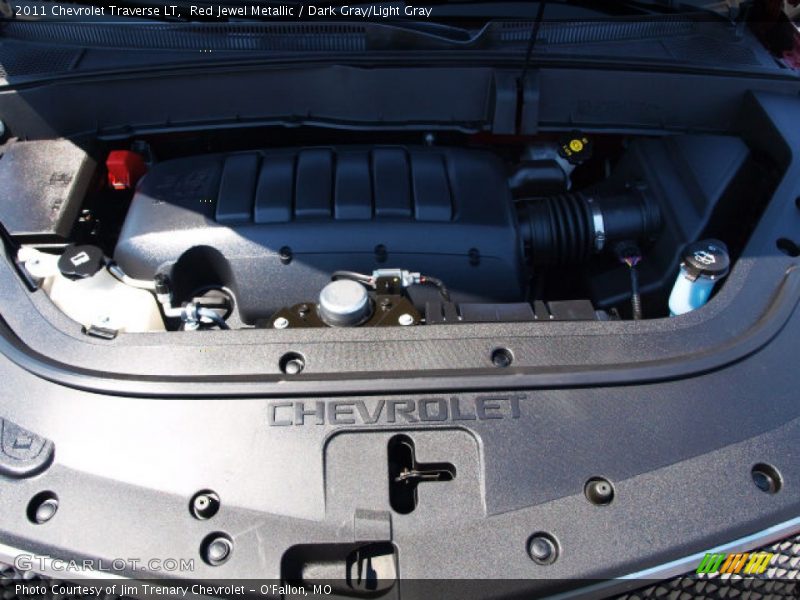 Red Jewel Metallic / Dark Gray/Light Gray 2011 Chevrolet Traverse LT