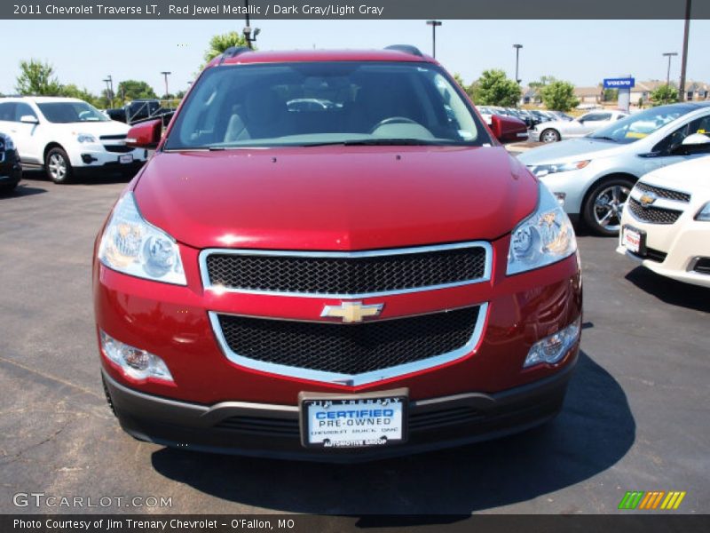 Red Jewel Metallic / Dark Gray/Light Gray 2011 Chevrolet Traverse LT