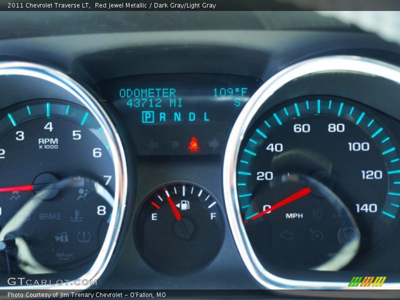 Red Jewel Metallic / Dark Gray/Light Gray 2011 Chevrolet Traverse LT