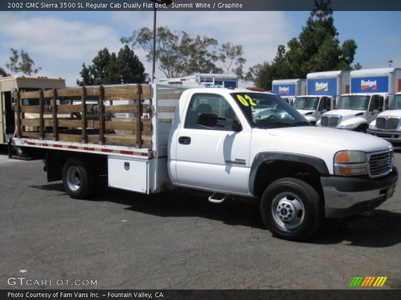Summit White / Graphite 2002 GMC Sierra 3500 SL Regular Cab Dually Flat Bed