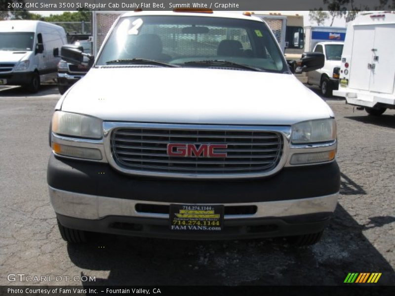 Summit White / Graphite 2002 GMC Sierra 3500 SL Regular Cab Dually Flat Bed