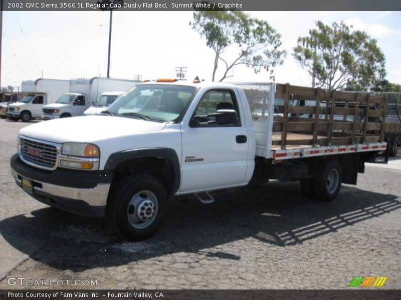 Summit White / Graphite 2002 GMC Sierra 3500 SL Regular Cab Dually Flat Bed