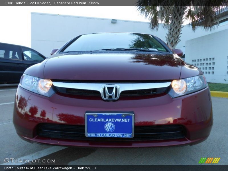 Habanero Red Pearl / Ivory 2008 Honda Civic EX Sedan