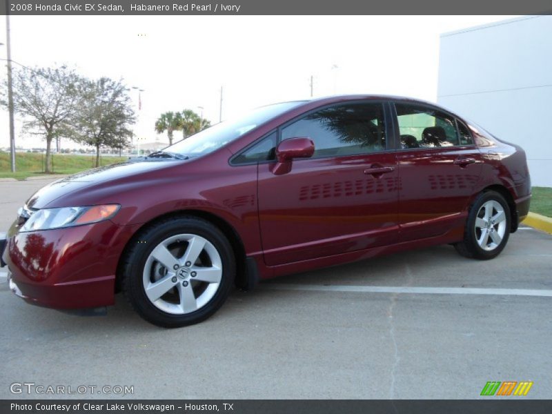 Habanero Red Pearl / Ivory 2008 Honda Civic EX Sedan