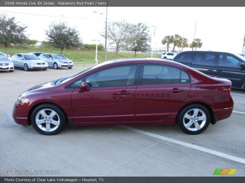 Habanero Red Pearl / Ivory 2008 Honda Civic EX Sedan