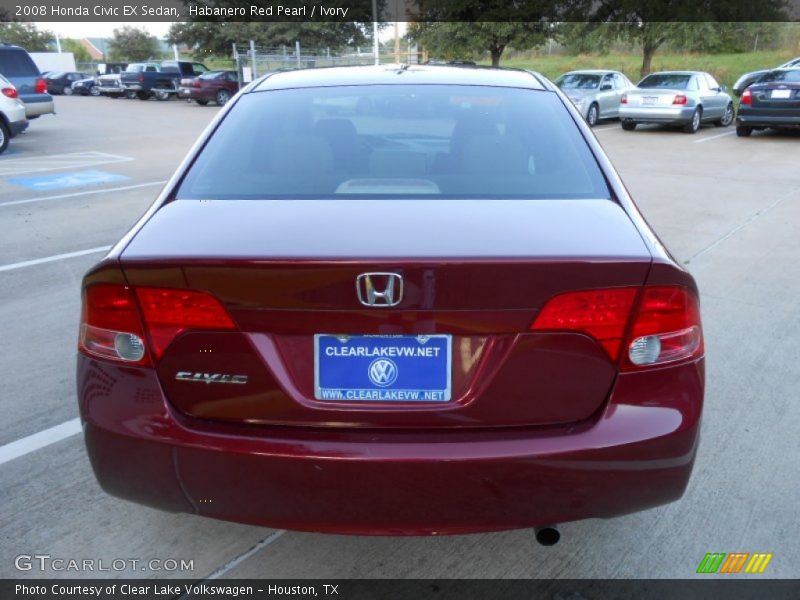 Habanero Red Pearl / Ivory 2008 Honda Civic EX Sedan