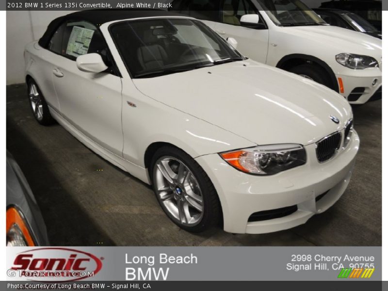 Alpine White / Black 2012 BMW 1 Series 135i Convertible