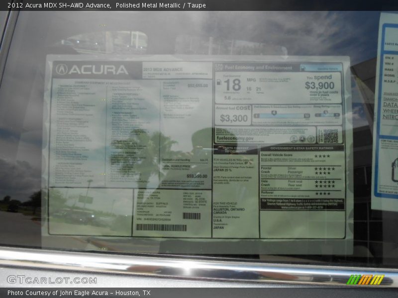 Polished Metal Metallic / Taupe 2012 Acura MDX SH-AWD Advance