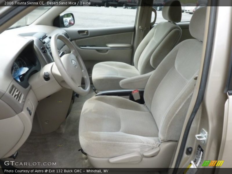 Front Seat of 2006 Sienna CE