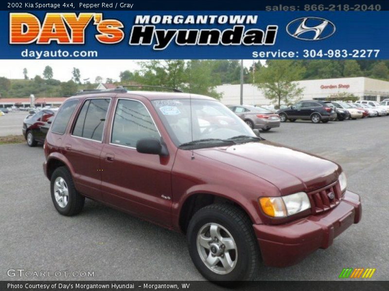 Pepper Red / Gray 2002 Kia Sportage 4x4