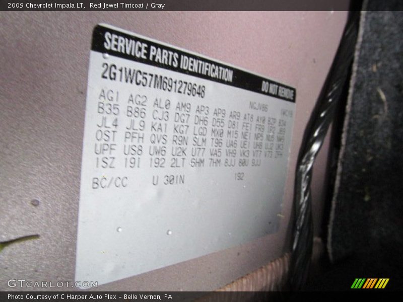 Red Jewel Tintcoat / Gray 2009 Chevrolet Impala LT