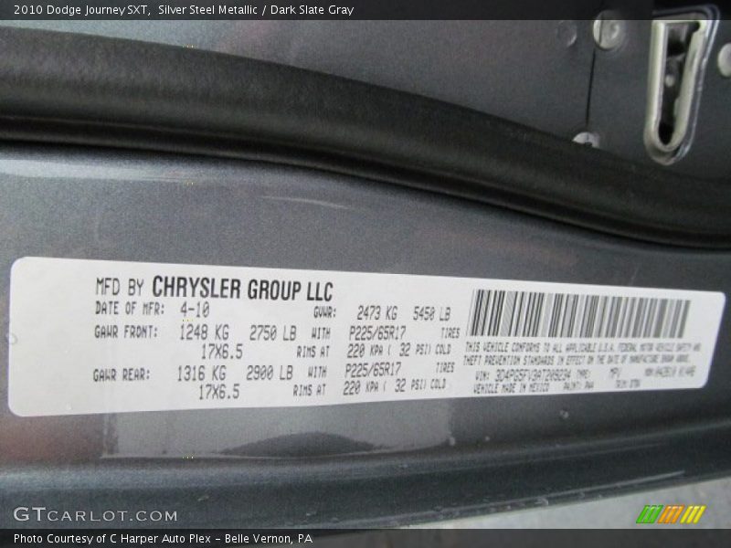 Silver Steel Metallic / Dark Slate Gray 2010 Dodge Journey SXT