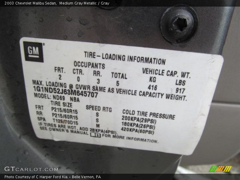 Medium Gray Metallic / Gray 2003 Chevrolet Malibu Sedan