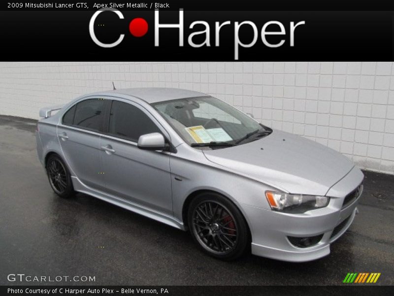 Apex Silver Metallic / Black 2009 Mitsubishi Lancer GTS