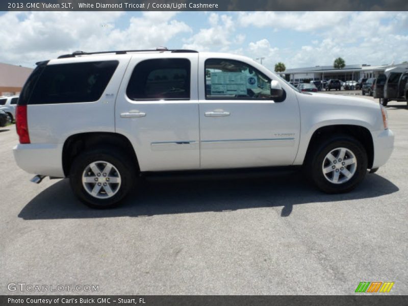 White Diamond Tricoat / Cocoa/Light Cashmere 2013 GMC Yukon SLT